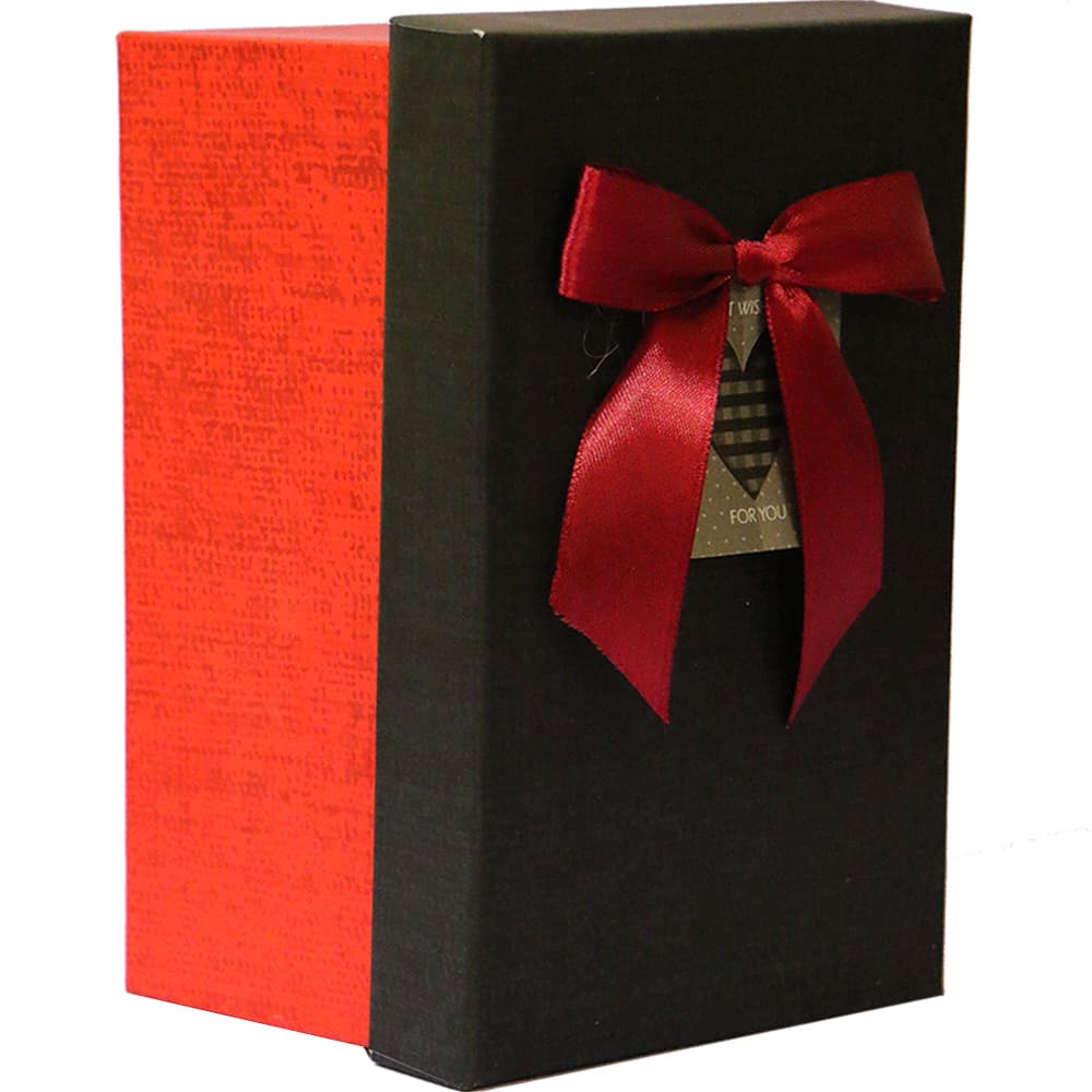 جعبه کادویی طرح قرمز مشکی سایز متوسط