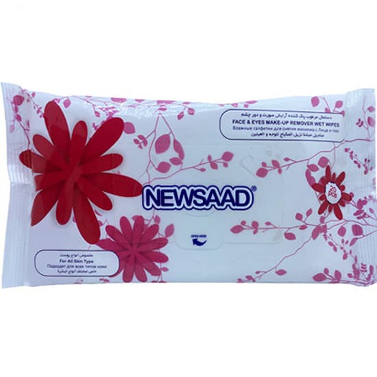 دستمال مرطوب پاک کننده آرایش انواع پوست طرح گل ستاره ای نیوساد