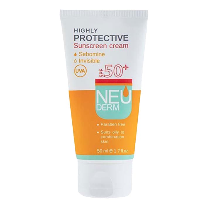 ضد آفتاب بی رنگ پوست های چرب تا مختلط Highly Protective SPF50 نئودرم 50ml