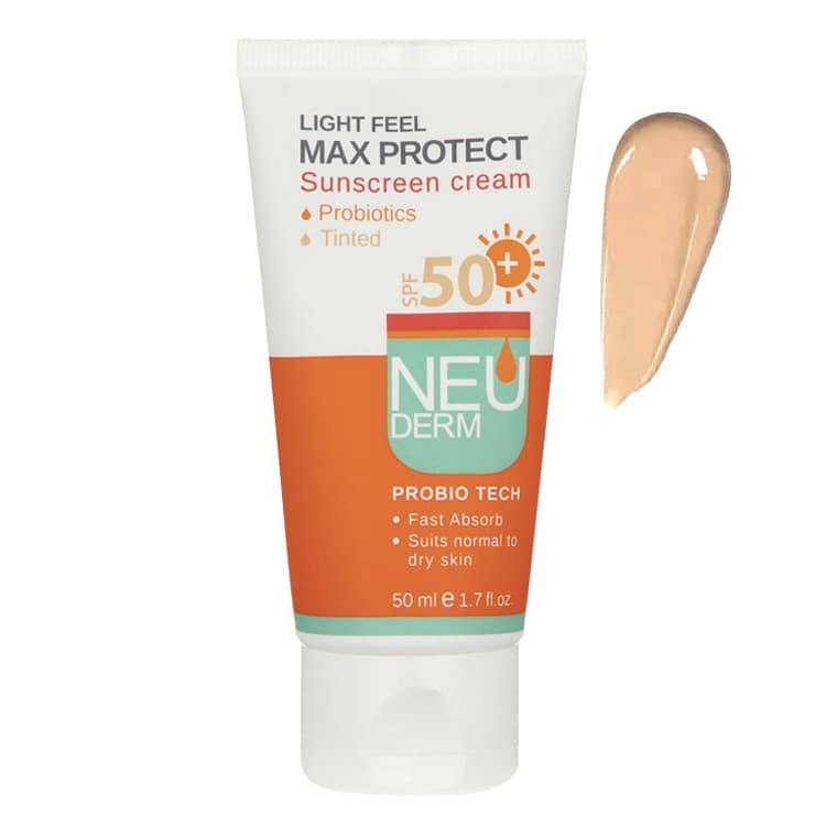 ضد آفتاب رنگی پوست های نرمال تا خشک Max Protect SPF50 نئودرم 50ml
