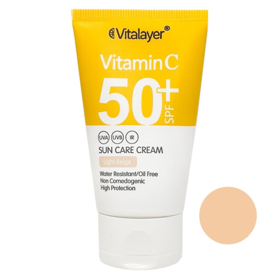 کرم ضد آفتاب رنگی حاوی ویتامین سی SPF50 ویتالیر 40ml