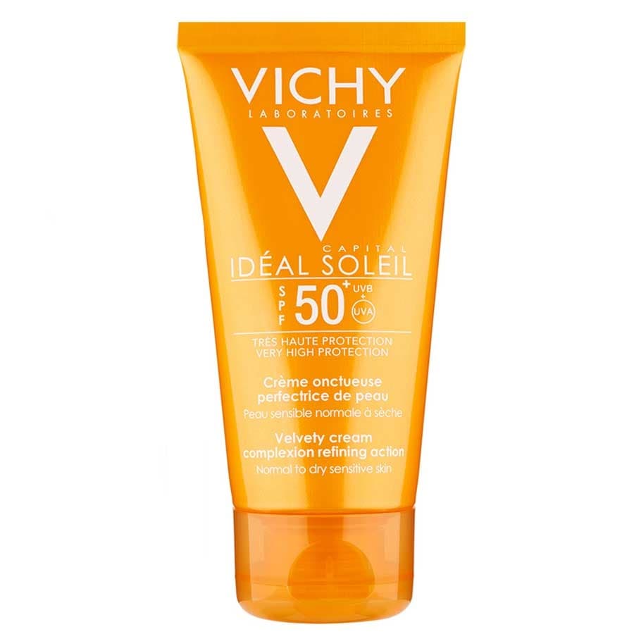 کرم ضد آفتاب رنگی مناسب پوست های نرمال تا خشک Velvety SPF50 ویشی 50ml