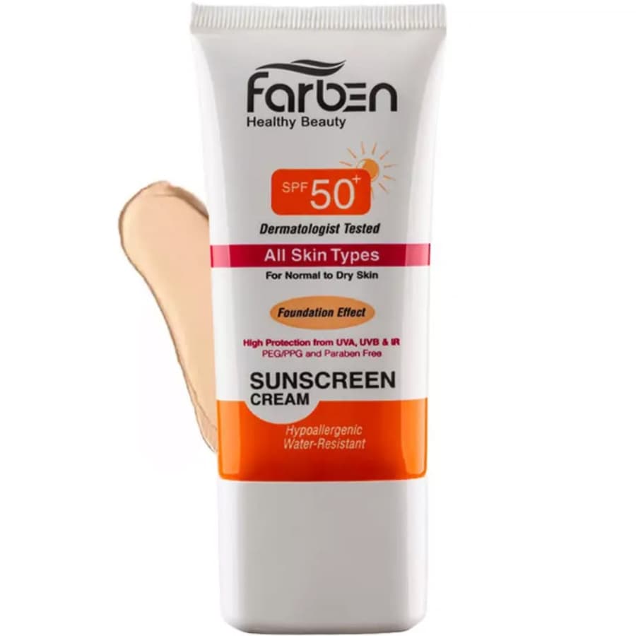 کرم ضد آفتاب رنگی پوست معمولی تا خشک SPF50 فاربن 50ml